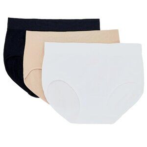 Breezies Air Effects Breathable Brief Panties 3PACK SMALL BASIC WHT/BLK/BGE NWT